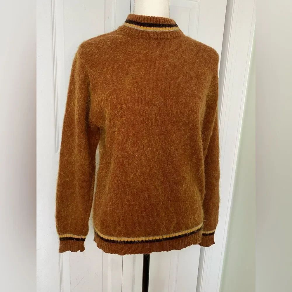 1950s/60s Chocolate-Orange Knitted Sweater from The Brand Black & White